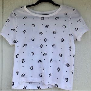 UNICORN AND STARS MEDIUM WHITE TEE